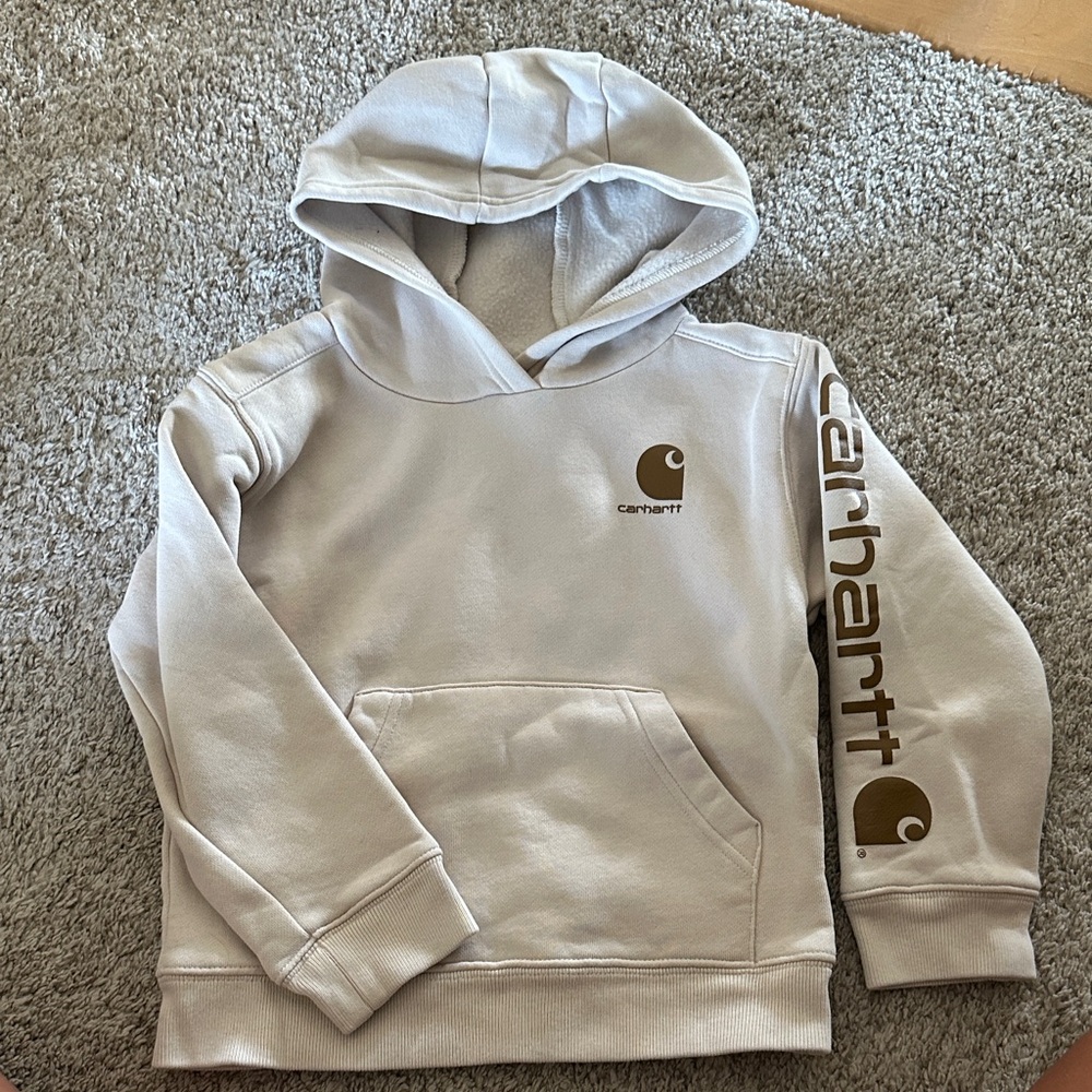 Carhartt Kids' Off-White Hoodie with Logo